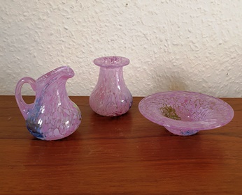 Glas pink miniaturer x 3 2021