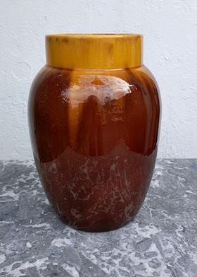 MA brun gul gl vase