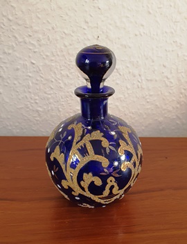 Glas parfume m blaa m guld 2021