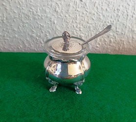 Solv sennep krukke m hvid glasindsats 2021